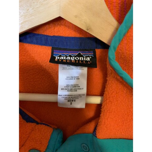 Patagonia Snap-T Synchilla Fleece Men’s‎ Sz S Orange - Picture 2 of 9